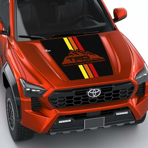 TRD Mountains Vintage Retro Heritage Stripes Sticker Sticker pour Toyota Tacoma 4e génération
