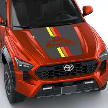 Autocollants de capot rayures rétro vintage TRD Mountains 2 pour Toyota Tacoma 4e génération 2