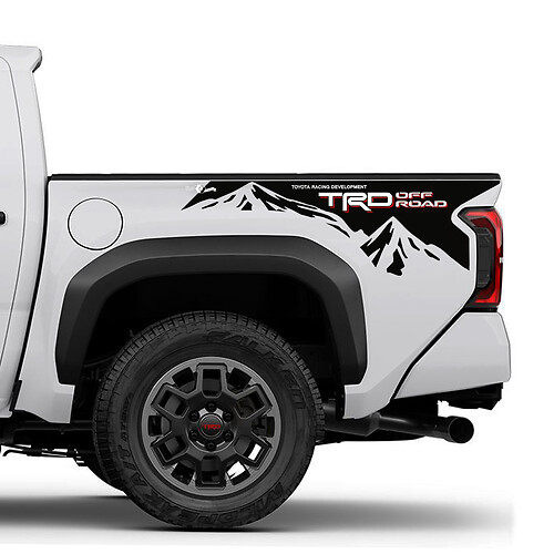 Autocollants de côté de la benne TRD Off Road Mountains pour camion Toyota

