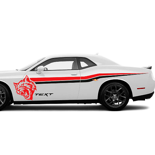 Kit de décalcomanies en vinyle bandes latérales style Wildcat pour Dodge Challenger Charger