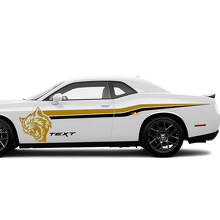 Kit de décalcomanies en vinyle bandes latérales style Wildcat pour Dodge Challenger Charger_3