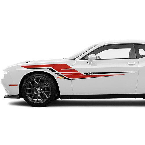 Sécrantes latérales de deux couleurs Autocollants pour Dodge Challenger ou Charger
