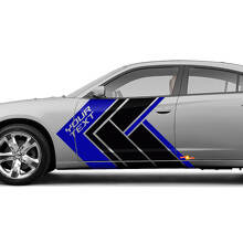 Kit de décalcomanies en vinyle avec bandes latérales géométriques à lettrage personnalisé pour Dodge Charger_2