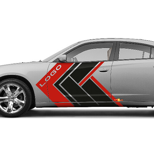 Kit de décalcomanies en vinyle à bandes latérales géométriques avec logo personnalisé pour Dodge Charger