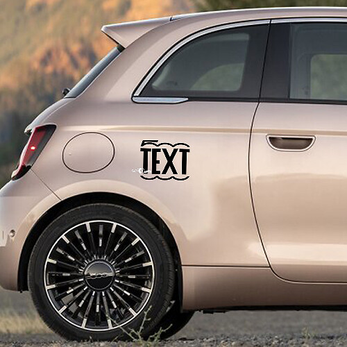 Autocollant Texte Personnalisé Décalque Graphiques Latéraux pour Fiat 500 2 1