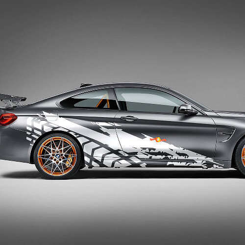 Portes latérales Pneus arrière Pistes Autocollant en vinyle adapté aux modèles BMW, etc.

