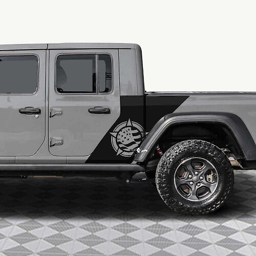 Kit d'autocollants en vinyle drapeau américain Military Star pour Jeep Gladiator