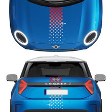 Capot et bandes à dégradé à carreaux arrière Autocollant vinyle pour Mini Cooper S
 2