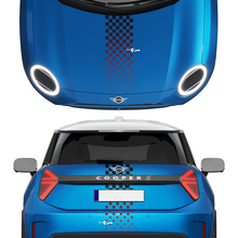 Capot et bandes à dégradé à carreaux arrière Autocollant vinyle pour Mini Cooper S
 3