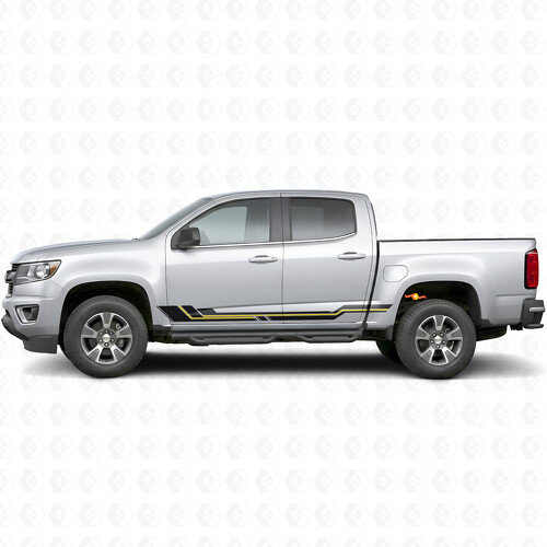 Bandes vinyles parallèles d'accentuation pour portes et bas de caisse pour Chevrolet Colorado 2e génération 2015-2022