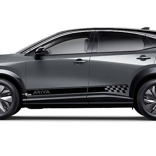 Kit de décalcomanies à rayures à damier latérales pour Nissan ARIYA
