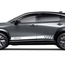 Kit de décalcomanies à rayures à damier latérales pour Nissan ARIYA
 2