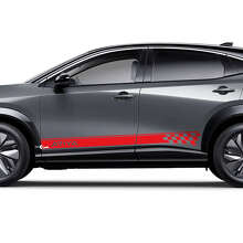 Kit de décalcomanies graphiques avec rayures accentuées à damiers latéraux pour logo de course Nissan ARIYA 3