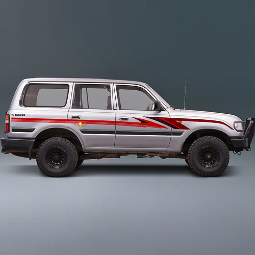 Autocollants graphiques rétro latéraux pour Toyota Land Cruiser LC80 Series de 1995
