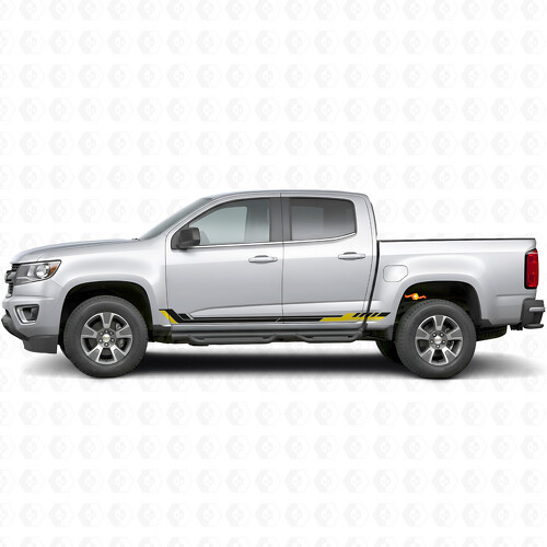 Bandes Vinyle Racing Line pour Portières et Bas de Caisson pour Chevrolet Colorado 2e Gén 2015-2022