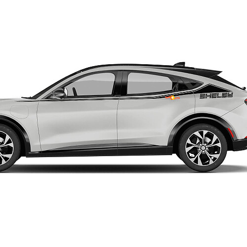 Paire de bandes d'accent Shelby Autocollants latéraux en vinyle pour Ford Mustang MACH-E
