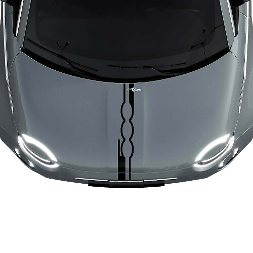 500 Bande de capot Autocollant Graphique pour Fiat 500
