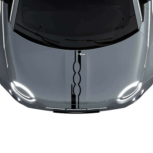 500 Bande de capot Autocollant Graphique pour Fiat 500
