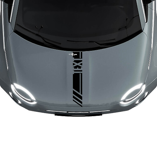 Autocollant graphique bande de course personnalisée pour capot Fiat 500 1