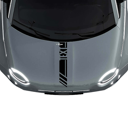 Autocollant graphique bande de course personnalisée pour capot Fiat 500