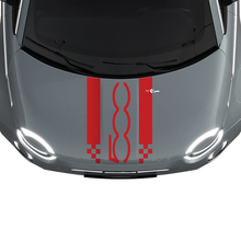 500 Capot Double Bande à Damier Racing Autocollant Sticker Graphique pour Fiat 500
 3