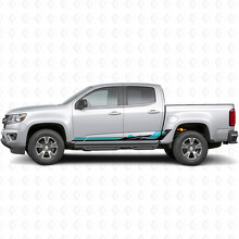 Bandes en vinyle rétro vagues montagne pour portes et bas de caisse Chevrolet Colorado 2e génération 2015-2022_2