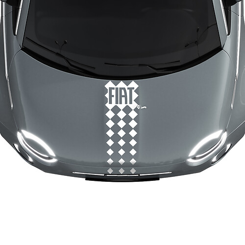 500 Bande de capot Autocollant Racing Décalcomanie Graphique pour Fiat 500 2
