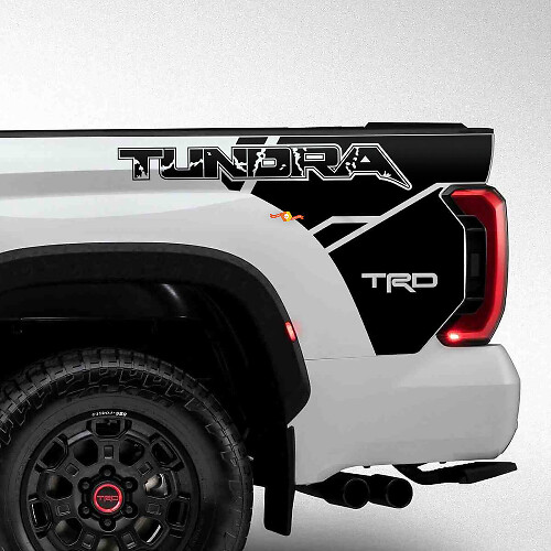 Autocollant en vinyle à l’aspect usé du logo Tundra pour la porte de camion Toyota Tundra