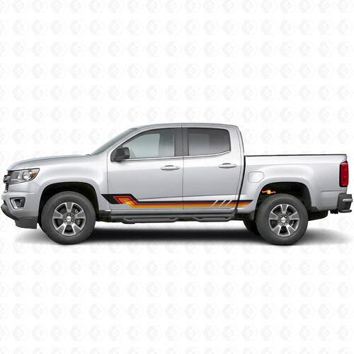 Bandes en vinyle rétro parallèles pour porte et bas de caisse pour Chevrolet Colorado 2e génération 2015-2022