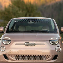Autocollant en vinyle à rayures damier pour pare-brise Fiat 500_2