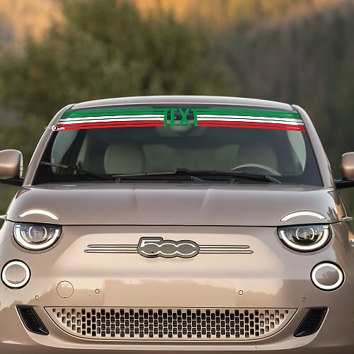 Autocollants personnalisés drapeau Italie avant pare-brise pour Fiat 500