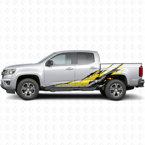 Bandes en vinyle délavées pour portes éclaboussures et côtés de benne pour Chevrolet Colorado 2e génération 2015-2022_1