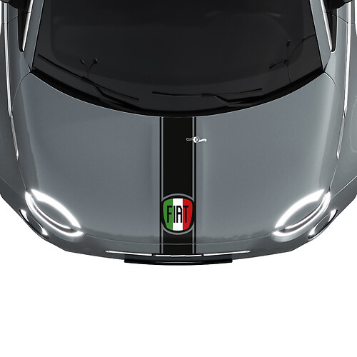 Bande de capot en drapeau italien Autocollant Décalcomanie Graphique pour Fiat 500
