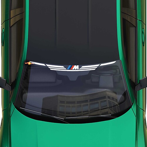 Autocollant de pare-brise à rayures M wings Motorsport pour BMW série G
