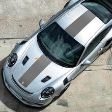 Kit de décalcomanies vinyles bandes centrales capot & toit pour Porsche 991 GT2 RS_2