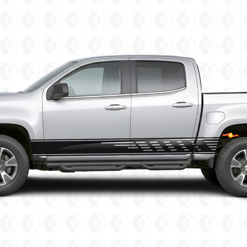 Autocollants Vinyle à Fentes Décalées pour Portières et Bas de Caisson pour Chevrolet Colorado 2e Gén 2015-2022