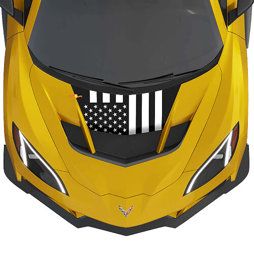 Autocollant en vinyle drapeau US pour capot Chevrolet Corvette ZR1