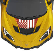 Drapeau américain Capot Autocollant Vinyle 2 couleurs pour Chevy Chevrolet Corvette zr1
 2