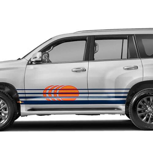 Rétro Rayures Vintage comme le style Islander Autocollant Latéral pour Lexus GX460
