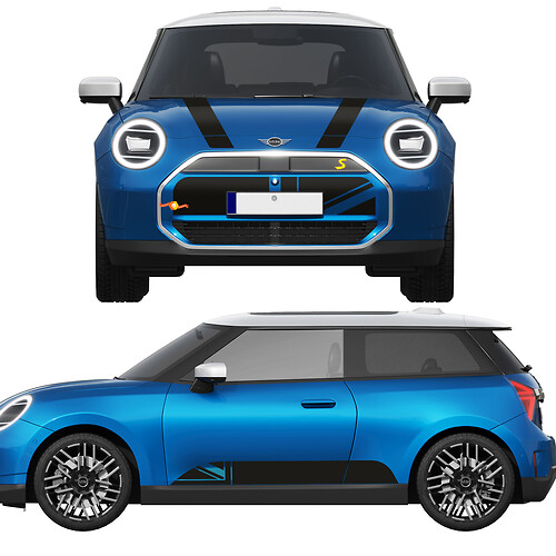 Bandes de capot et de côté Mini Cooper Autocollant graphique en vinyle pour Mini Cooper S F65
