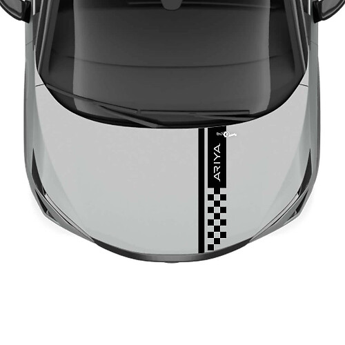 Autocollant graphique à damier pour capot pour Nissan ARIYA
