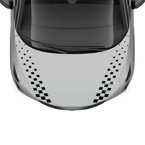 Autocollant graphique à rayures à damier pour capot pour Nissan ARIYA
