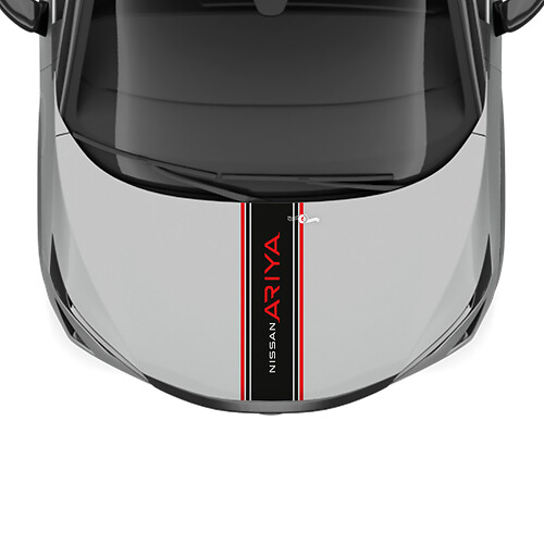 Autocollant graphique de course à double bande tribale pour capot pour Nissan ARIYA
