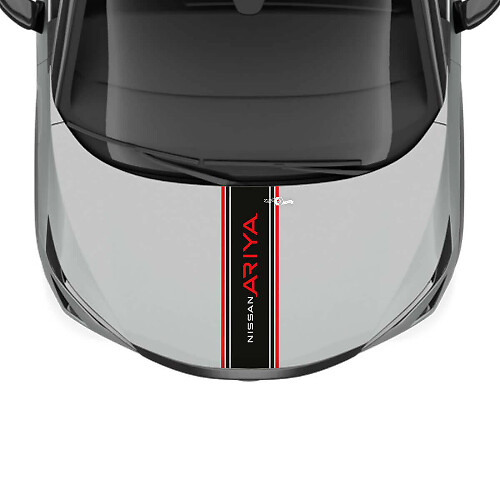 Autocollant graphique à double bande de course pour capot pour Nissan ARIYA
