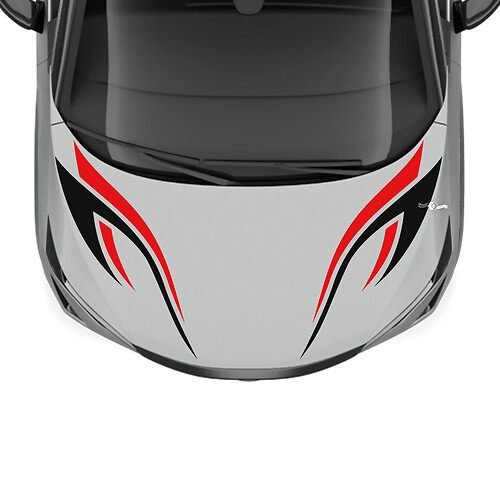 Capot Bande Tribale à Deux Couleurs Autocollant Graphique de Course pour Nissan ARIYA
