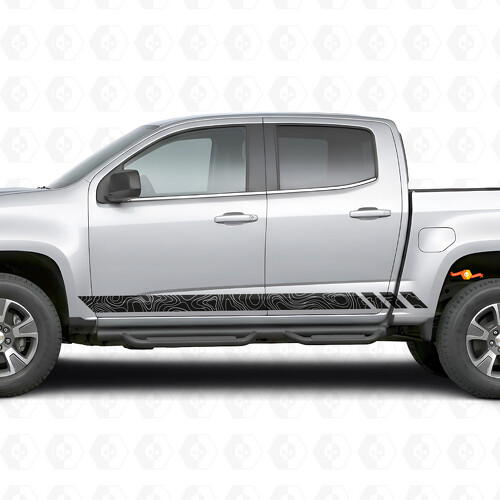 Bandes vinyles topographiques pour porte et bas de caisse Chevrolet Colorado 2e génération 2015-2022