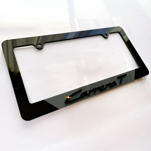 Porsche Carrera T Plaques d'immatriculation de véhicule Couvre-cadres Décor Noir
 1