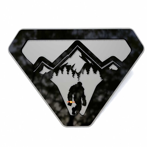 Montagnes Sasquatch Bigfoot Yeti Insignes d'aile Emblème de hayon Badge 3D
