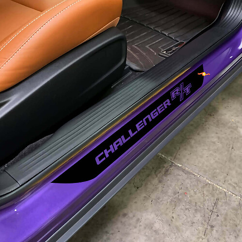 Autocollants en vinyle lettrés pour seuil de porte Dodge Challenger