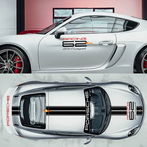 Autocollant vinyle kit complet GT4 Clubsport Racing 62 pour Porsche 718 Cayman